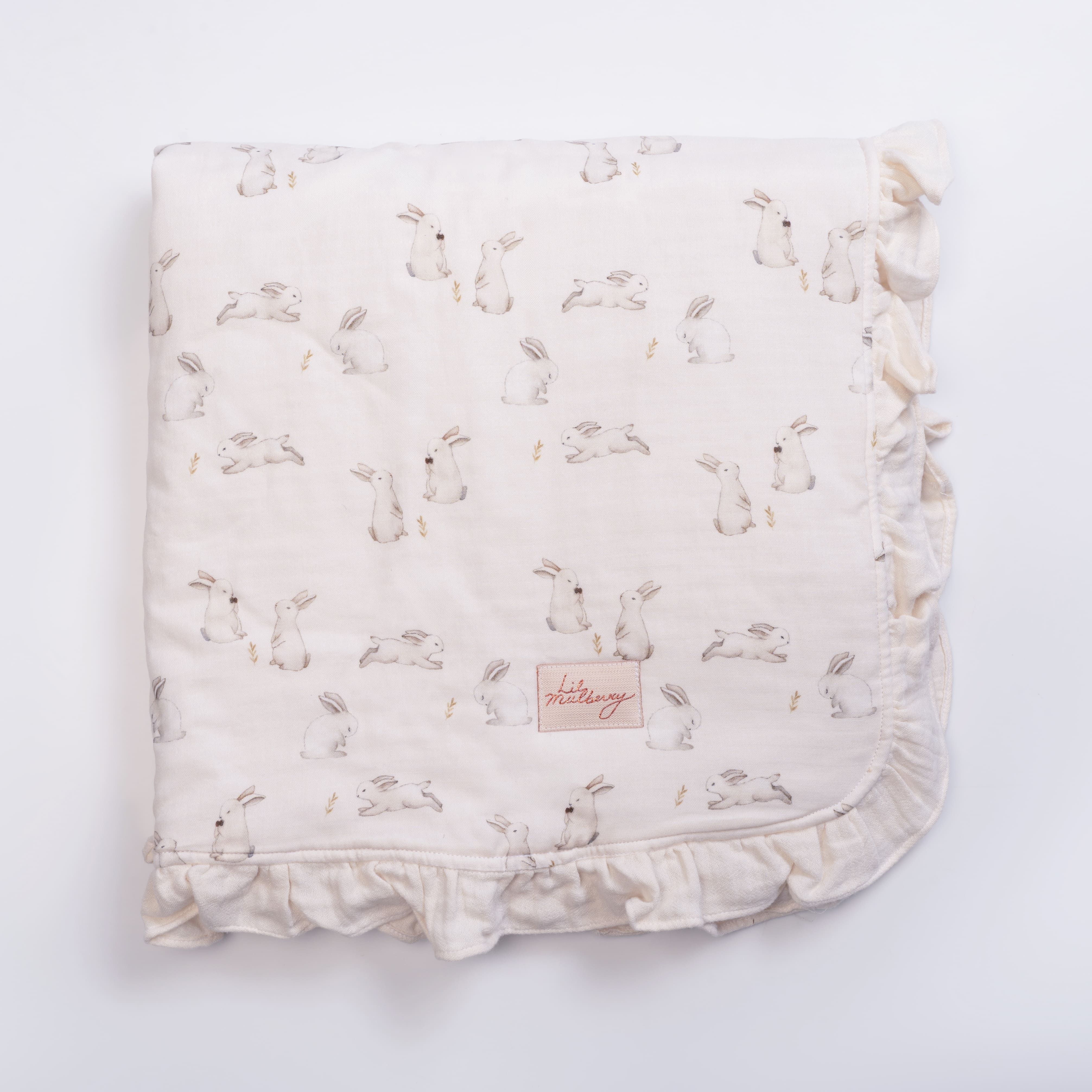 Enchanted Bunny Muslin Blanket with Frills 072